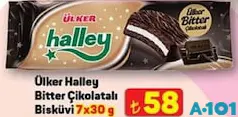ÜLKER HALLEY BİTTER ÇİKOLATALI BİSKÜVİ 7X30 G
